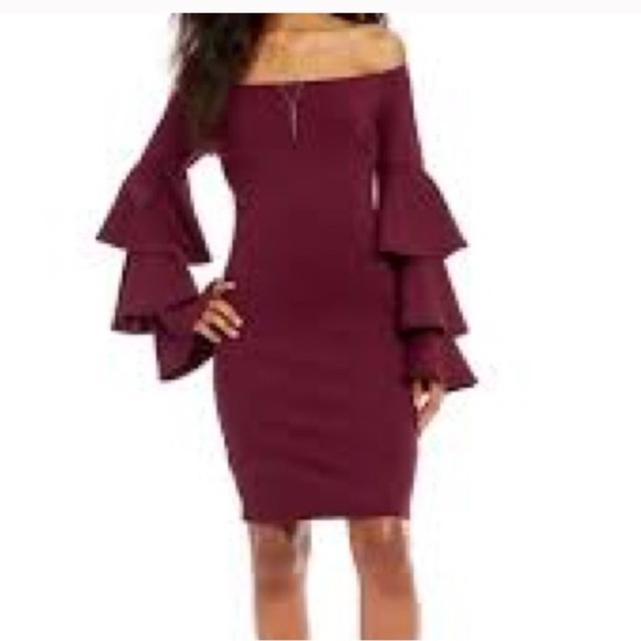 GIANNI BINI Spice Cinnamon Tinsley Tiered Ruffle Sleeved Dress; size small - Picture 2 of 6